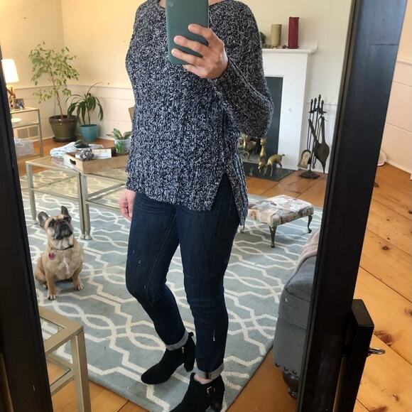 Gap 100% Cotton Black and White Striped Knit Sweater – Women’s Size S - Picture 2 of 9